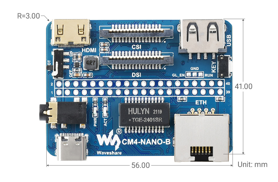 raspberry pi nano placa base usb csi dsi mini gigabit ethernet mesmo tamanho que para rpi