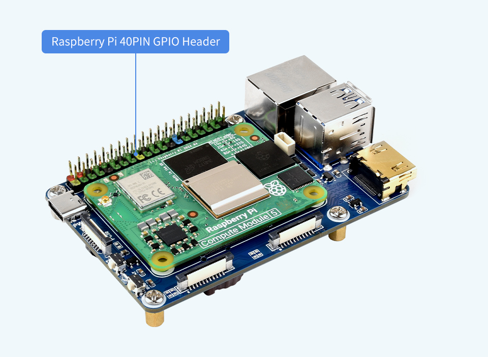 Mini Base Board (A) designed for CM 5, connecting with Compute Module 5