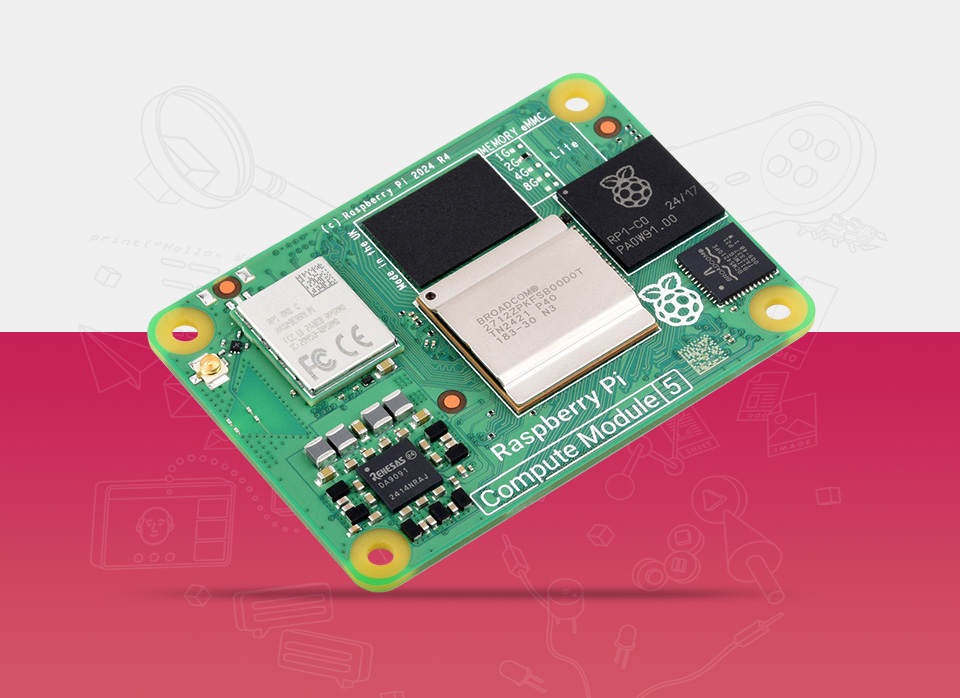 Raspberry Pi Compute module 5, front view