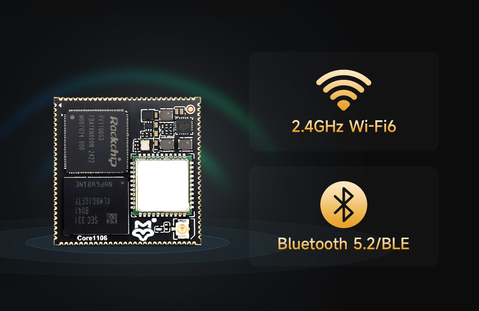 Luckfox Core1106 Core Board, onboard WiFi 6 and Bluetooth module