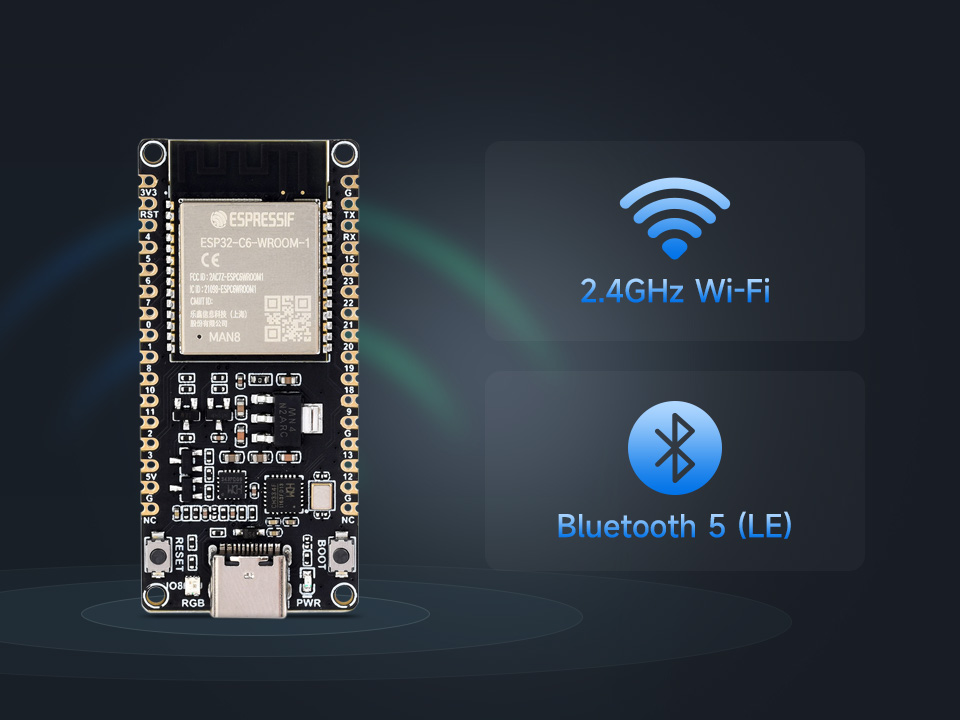 ESP32-C6 Wi-Fi 6 & BLE 5 & Thread/Zigbee SoC
