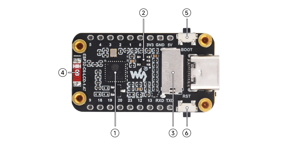 ESP32-C6 LCD 1.47, what's on board