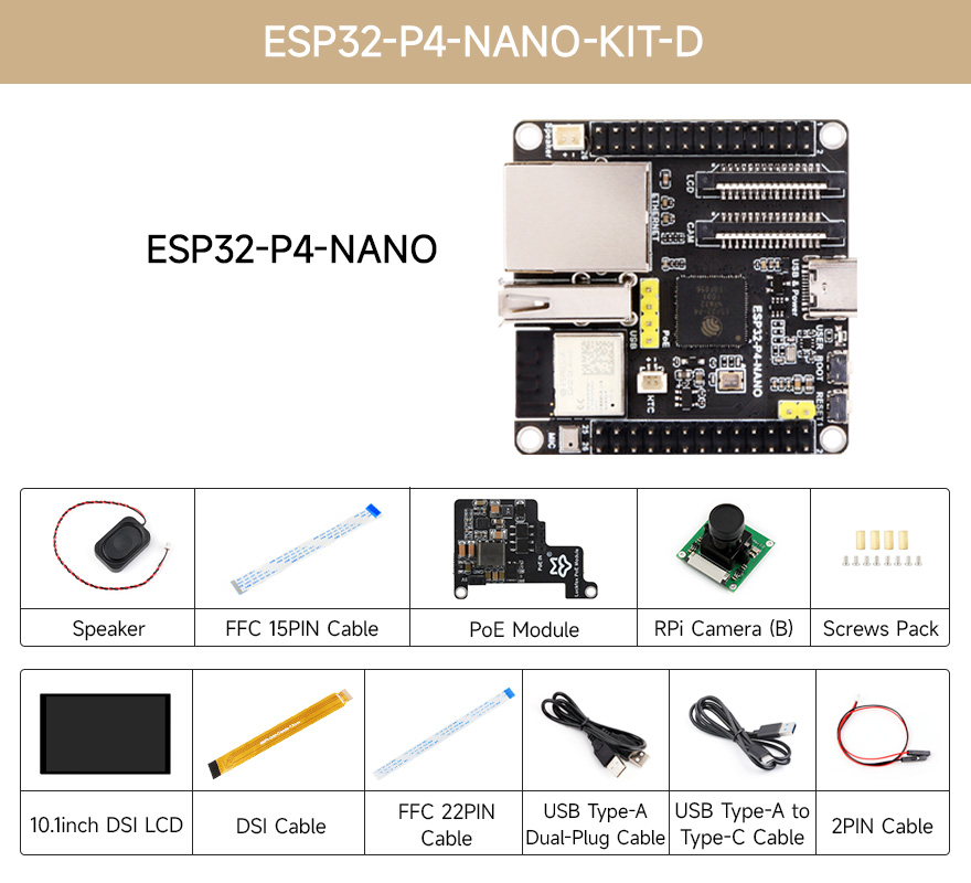 ESP32-P4-NANO development board, kit D