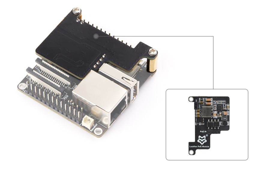 ESP32-P4-NANO development board, optional for PoE Module