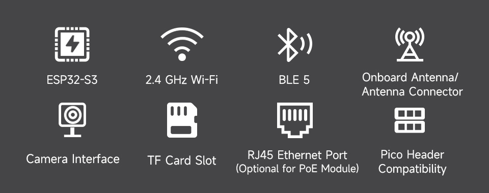 Vývojová doska ESP32-S3 ETH, vlastnosti