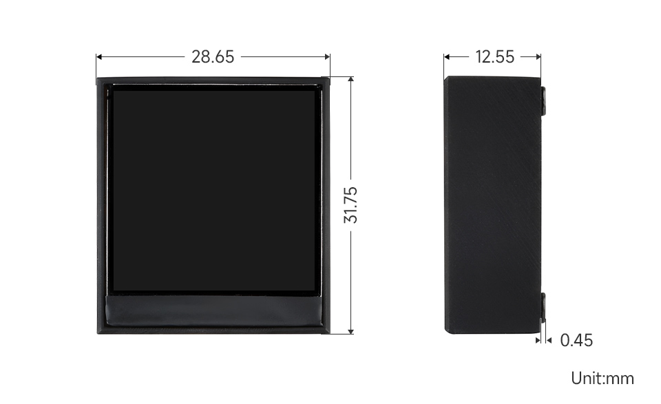 ESP32-S3-LCD-1.3-B, outline dimensions