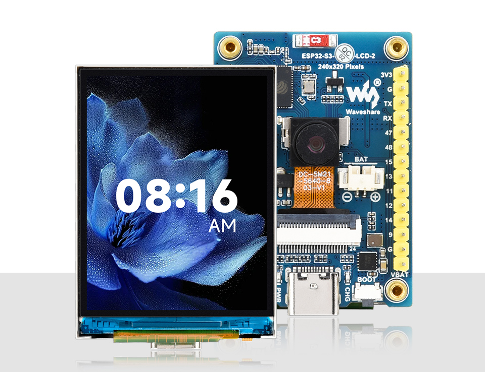 ESP32-S3 2inch touch display development board, front view