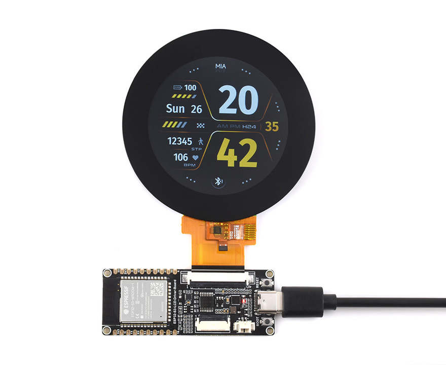 ESP32-S3 LCD Driver Board, connecting with 2.1inch round touch display