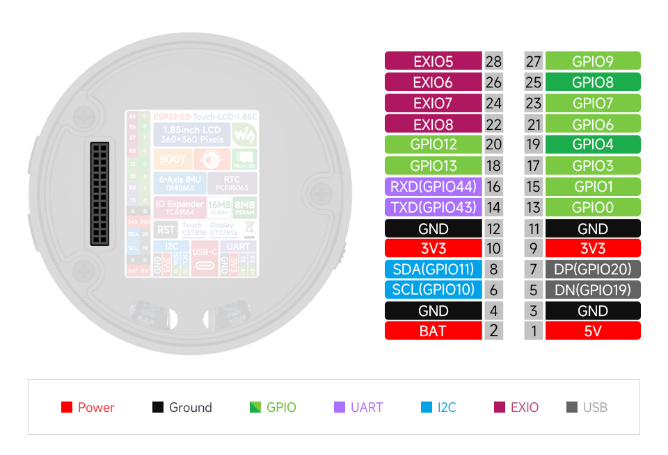 ESP32-S3 Touch LCD 1.85, supports multiple peripherals