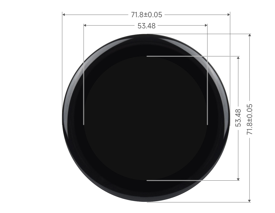 ESP32-S3 2.1inch Touch LCD, outline dimensions