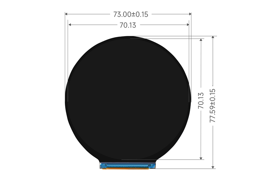 ESP32-S3 2.8inch Touch LCD, outline dimensions