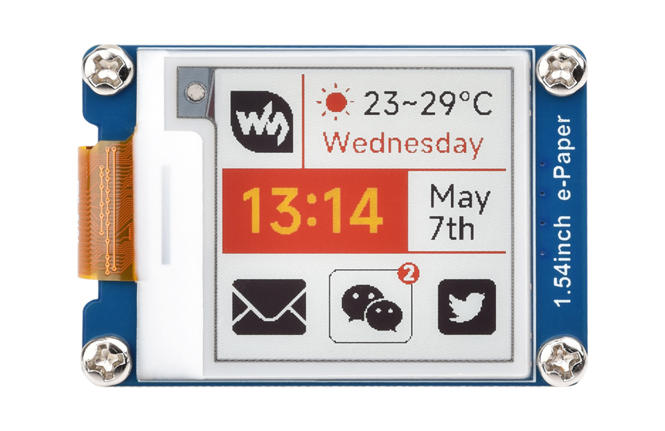 1.54inch e-Paper display (G) with driver board, front view