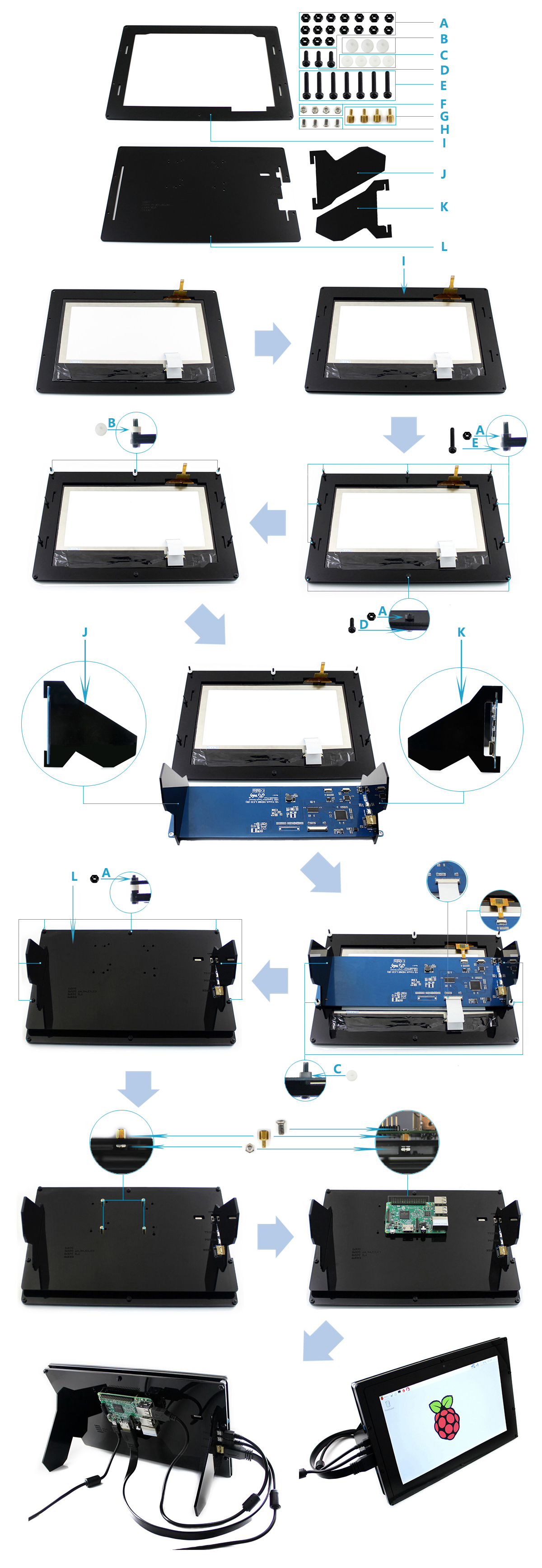 Ecran Tactile HDMI 10.1pouces LCD IPS 1280x800