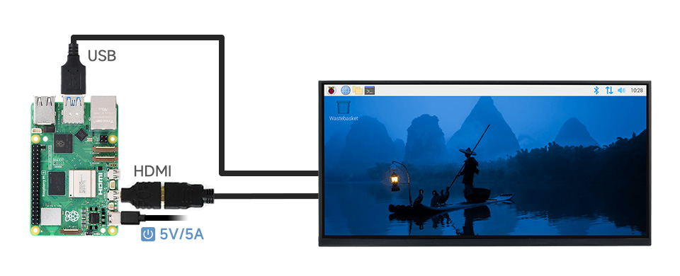 11.6inch 1768×828 LCD, connecting with Raspberry Pi 5