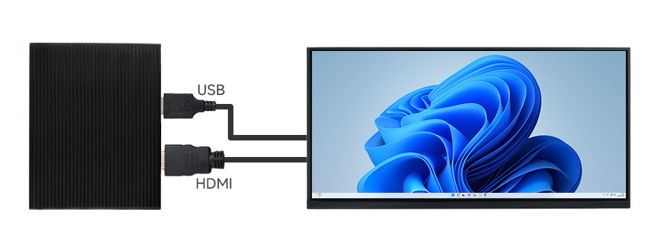 11.6inch 1768×828 LCD, connecting with mini PC