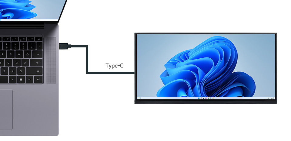 11.6inch 1768×828 LCD, connecting with laptop