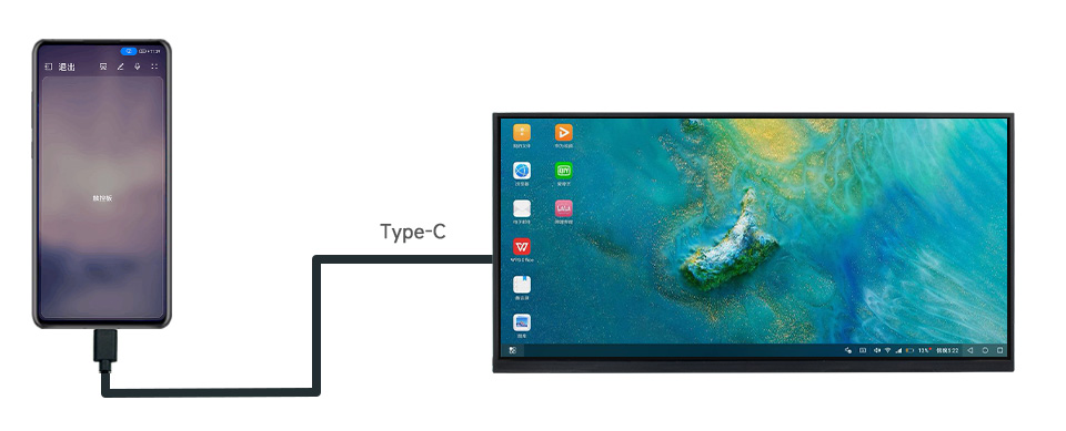11.6inch 1768×828 LCD, connecting with Smartphone