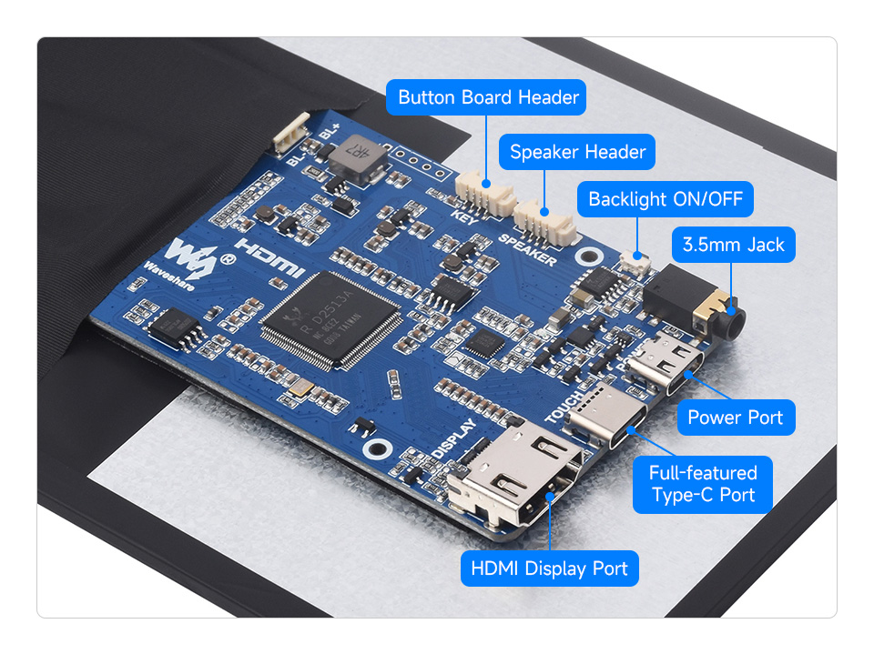 12.3inch 1920x720 LCD interface introduction and onboard components