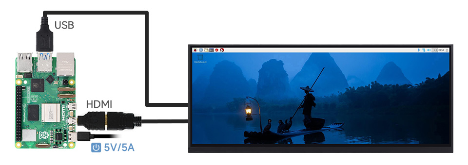 12.3inch 1920x720 LCD, connecting with Raspberry Pi 5