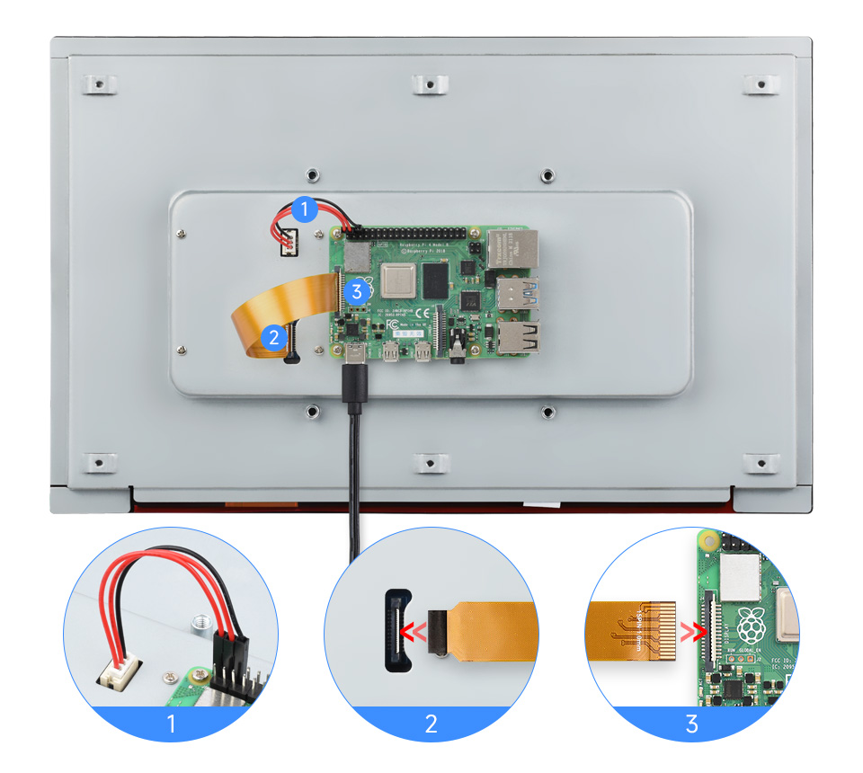 13.3inch DSI capacitive touch display, working with Raspberry Pi 4B