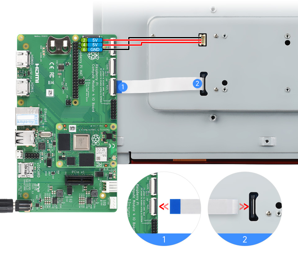 13.3inch DSI capacitive touch display, working with Compute Module 4 IO Board