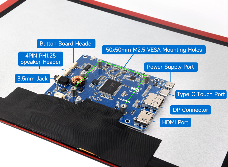 14inch 2K Capacitive Touch Display, interface introduction