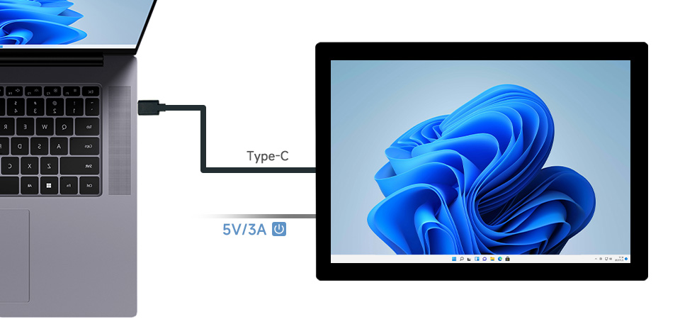 14inch 2K Capacitive Touch Display, working with laptop