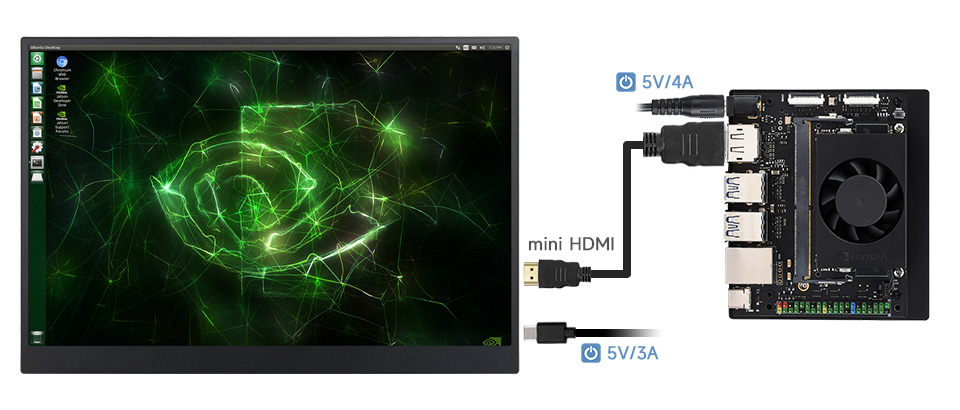 14inch Portable Monitor with Stand, working with Jetson Orin