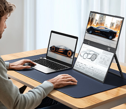 Dual-Screen Portable Monitor, easy to switch mode