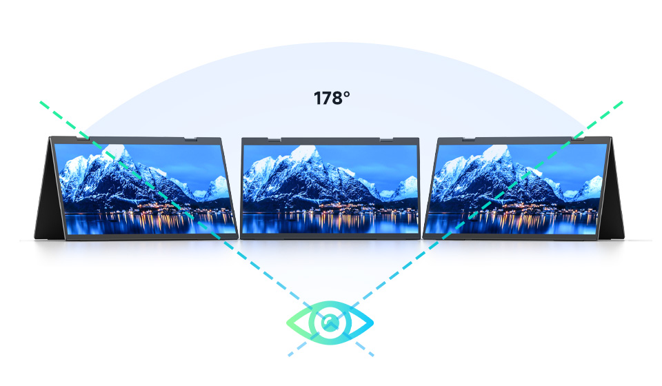 Dual-Screen Portable Monitor, with 178° viewing angle