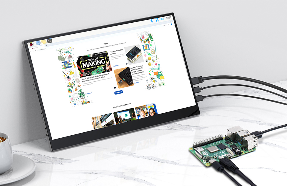 15.6inch 10-Point Capacitive Touch Monitor (C), connecting with Raspberry Pi board