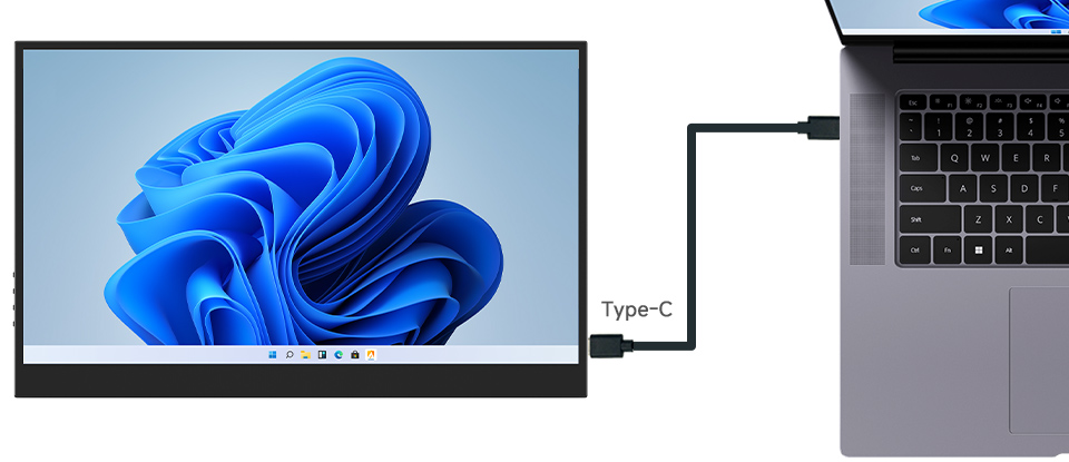 15.6inch 10-Point Capacitive Touch Monitor (C), working with PC