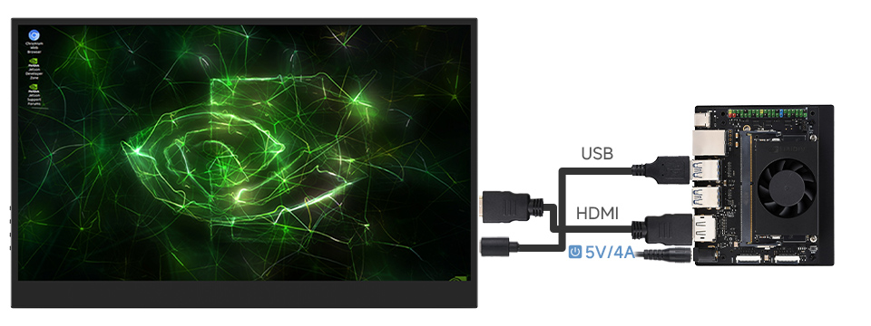 15.6inch 10-Point Capacitive Touch Monitor (C), working with Jetson Series Board