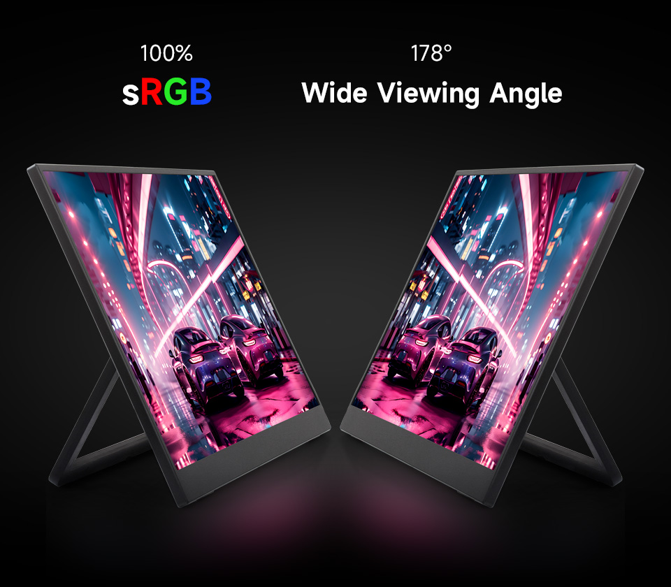 15.6inch Portable Monitor with Stand, dual-screen operation demo