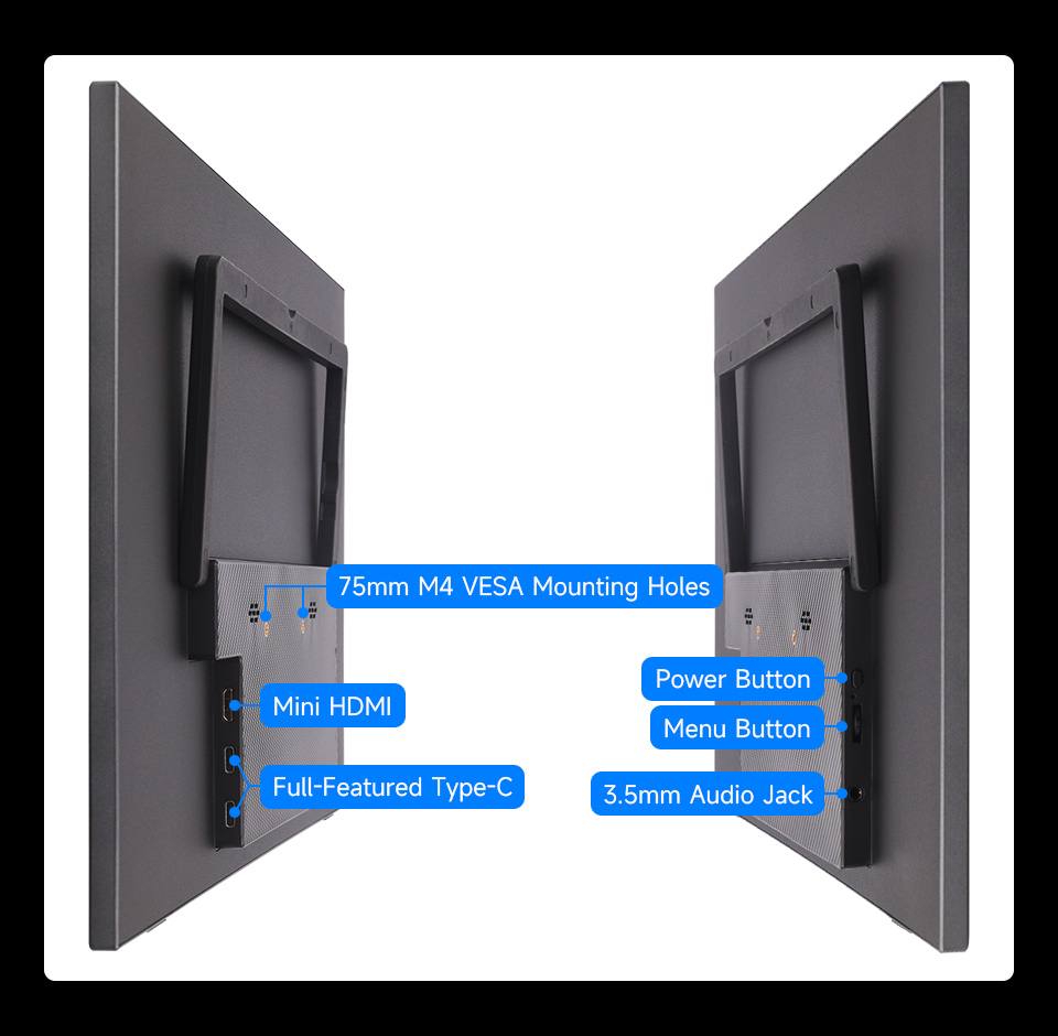 18.5inch Portable Monitor with Stand, interface introduction