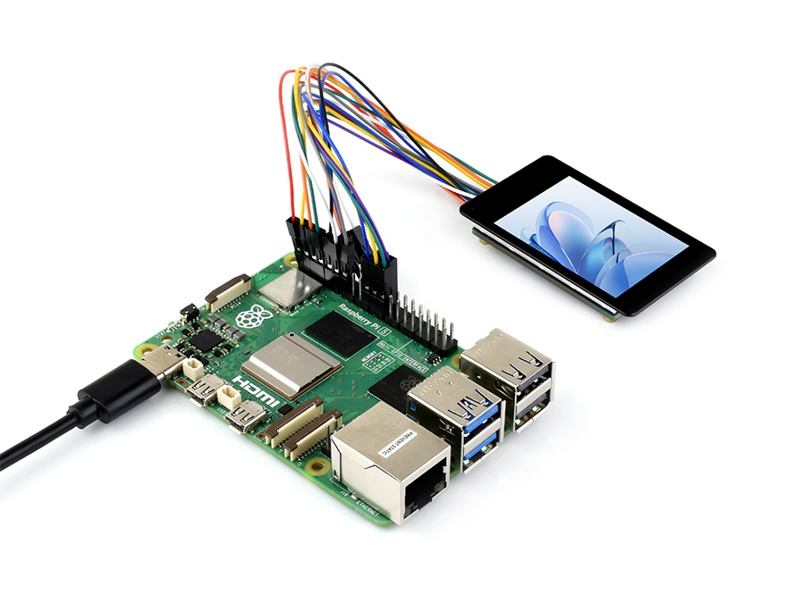 2inch Capacitive Touch LCD display usage demo, connecting with Raspberry Pi 5