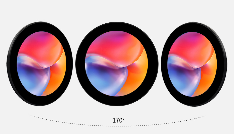 3.4inch 800x800 LCD, with 170° wide viewing angle