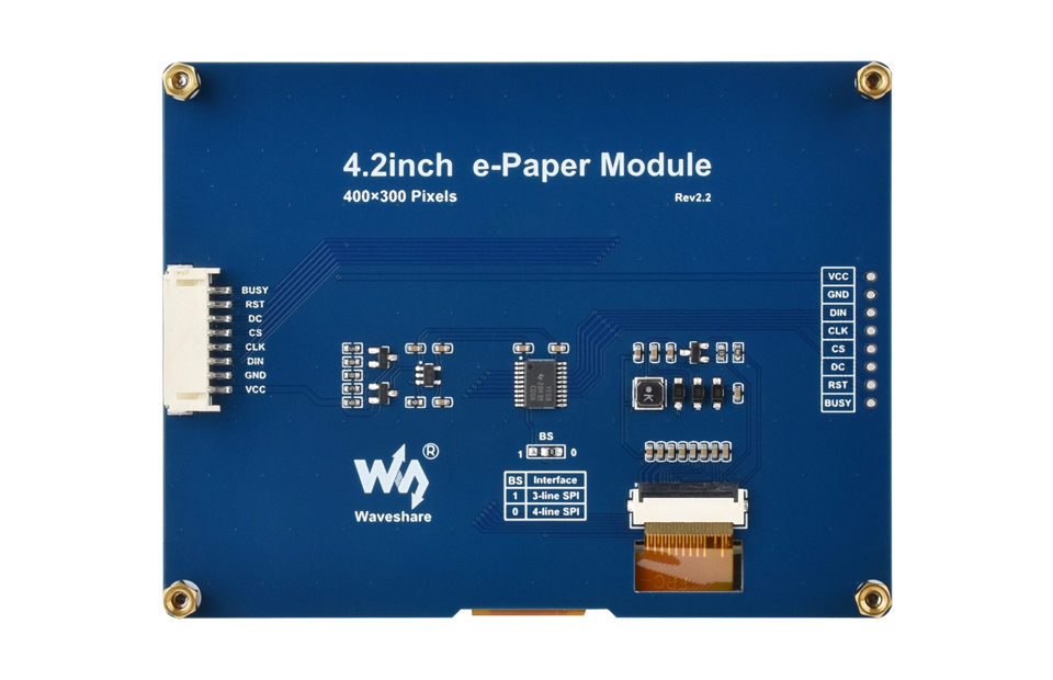 4.2inch e-Paper display (G) with driver board, onboard SPI control interface