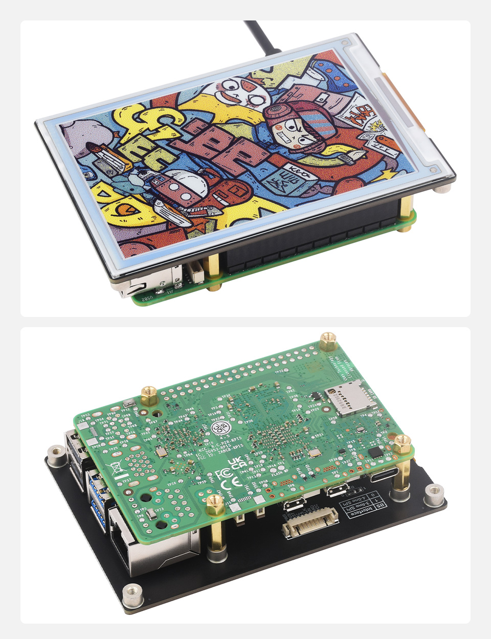 4inch E Ink Spectra 6 (E6) Full-color E-Paper Display with 40PIN GPIO header