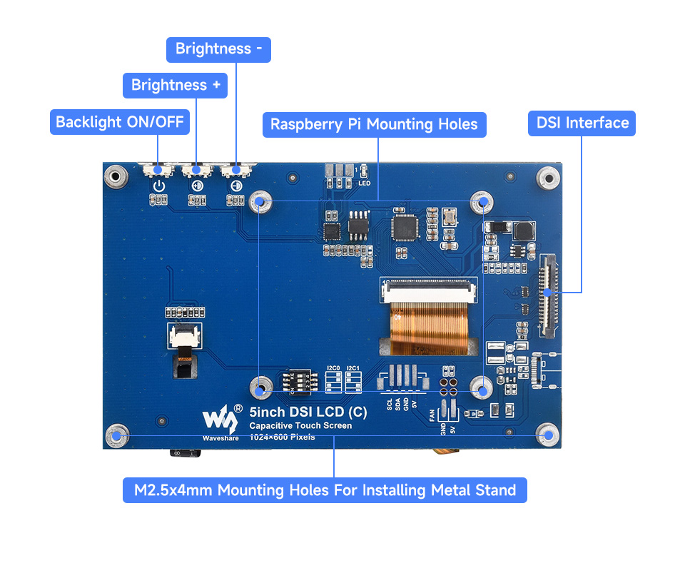 5inch DSI Touch Display, interface introduction