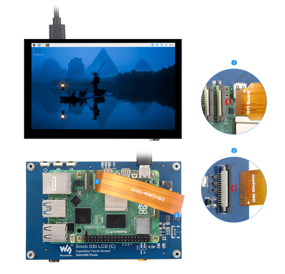 5inch DSI Touch Display, working with Raspberry Pi 5