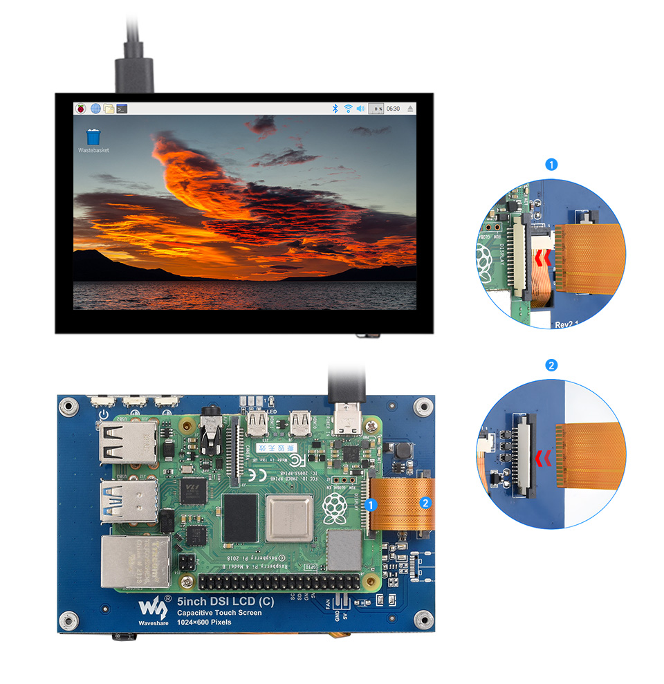 5inch DSI Touch Display, working with Raspberry Pi 4B