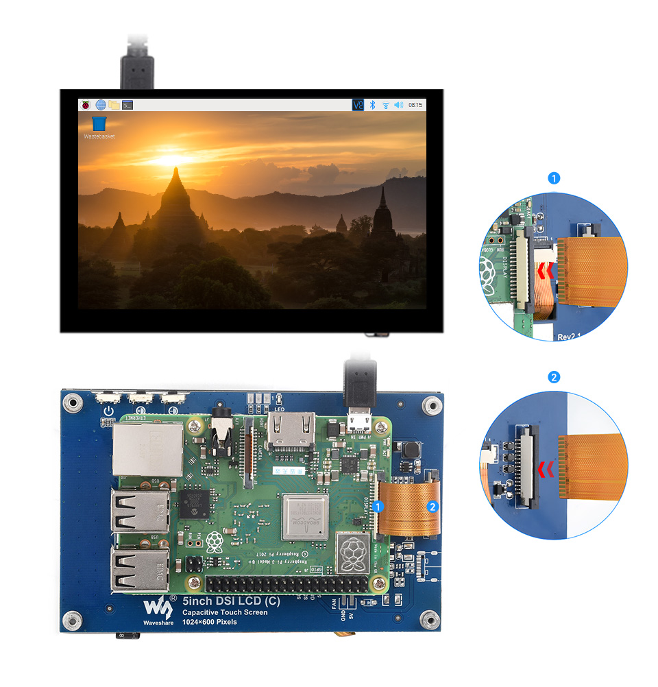 5inch DSI Touch Display, working with Raspberry Pi 3B+