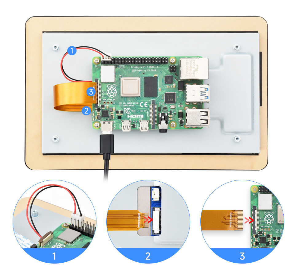 7inch DSI capacitive touch display, working with Raspberry Pi 4B