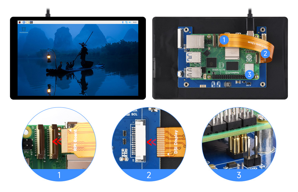 7inch DSI capacitive touch display, working with Raspberry Pi 5