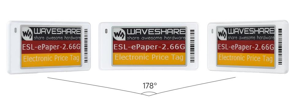 Electronic Shelf Label Series, 178° wide viewing angle