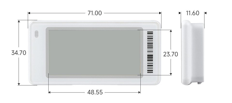 ESL-ePaper-2.13G, outline dimensions