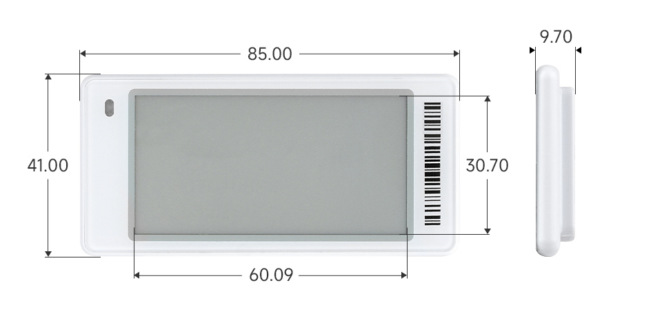 ESL-ePaper-2.66G, outline dimensions