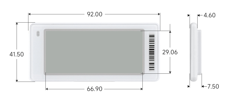 ESL-ePaper-2.9G, outline dimensions