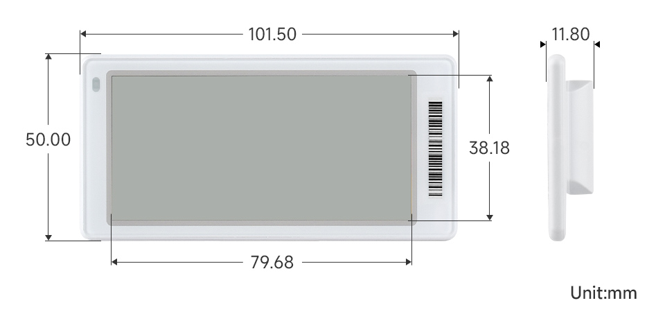 ESL-ePaper-3.5G, outline dimensions